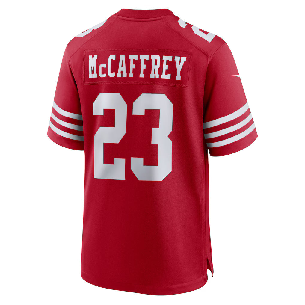 San Francisco 49ers Christian McCaffrey #23 NFL Game Jersey - Vermelho