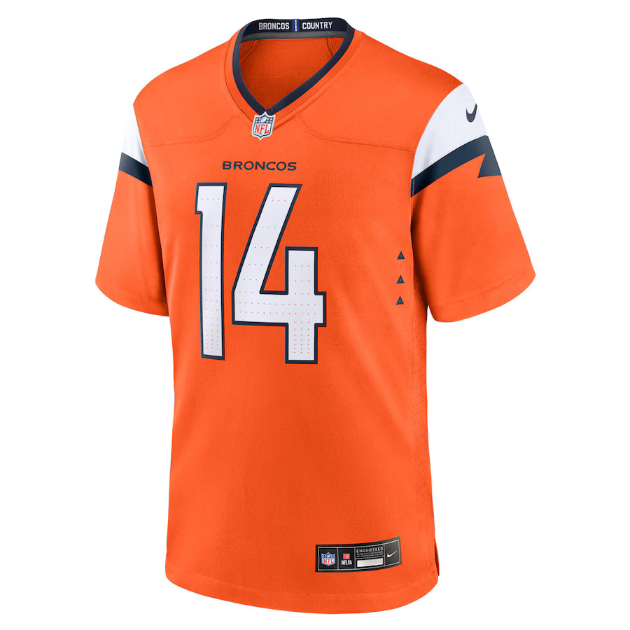 Courtland Sutton #14 Denver Broncos - NFL Game Jersey - Laranja