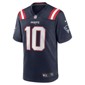 Drake Maye #10 New England Patriots NFL Game Jersey - Azul
