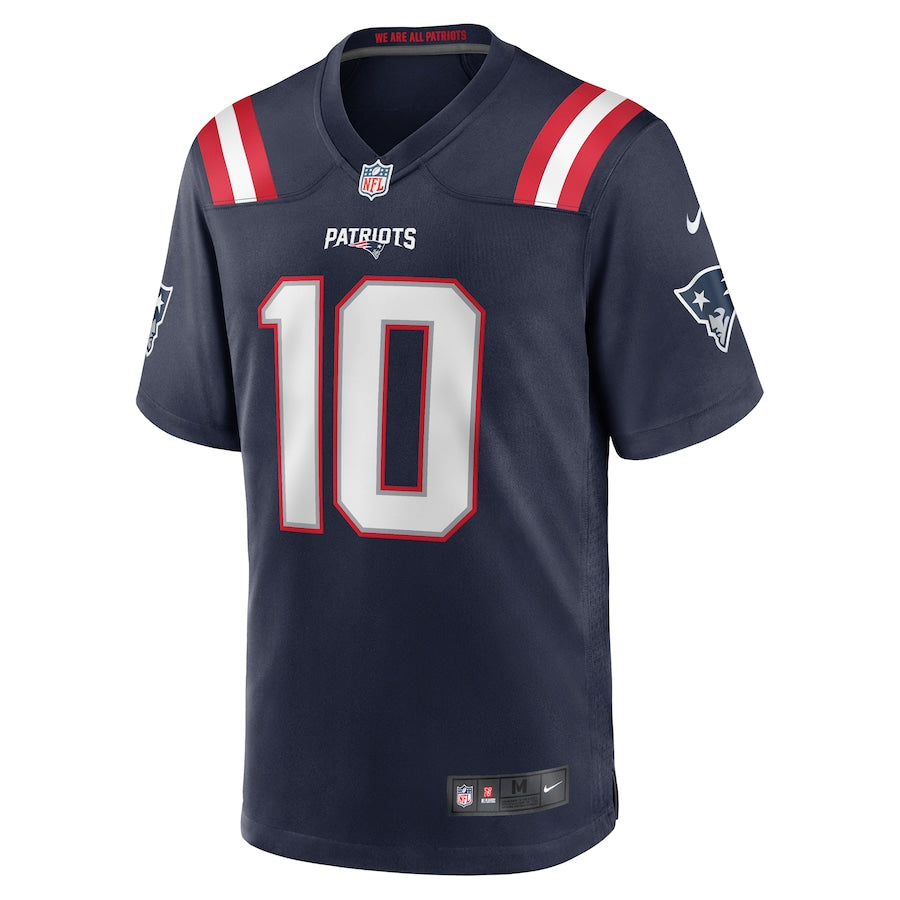 Drake Maye #10 New England Patriots NFL Game Jersey - Azul