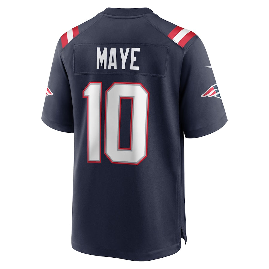 Drake Maye #10 New England Patriots NFL Game Jersey - Azul