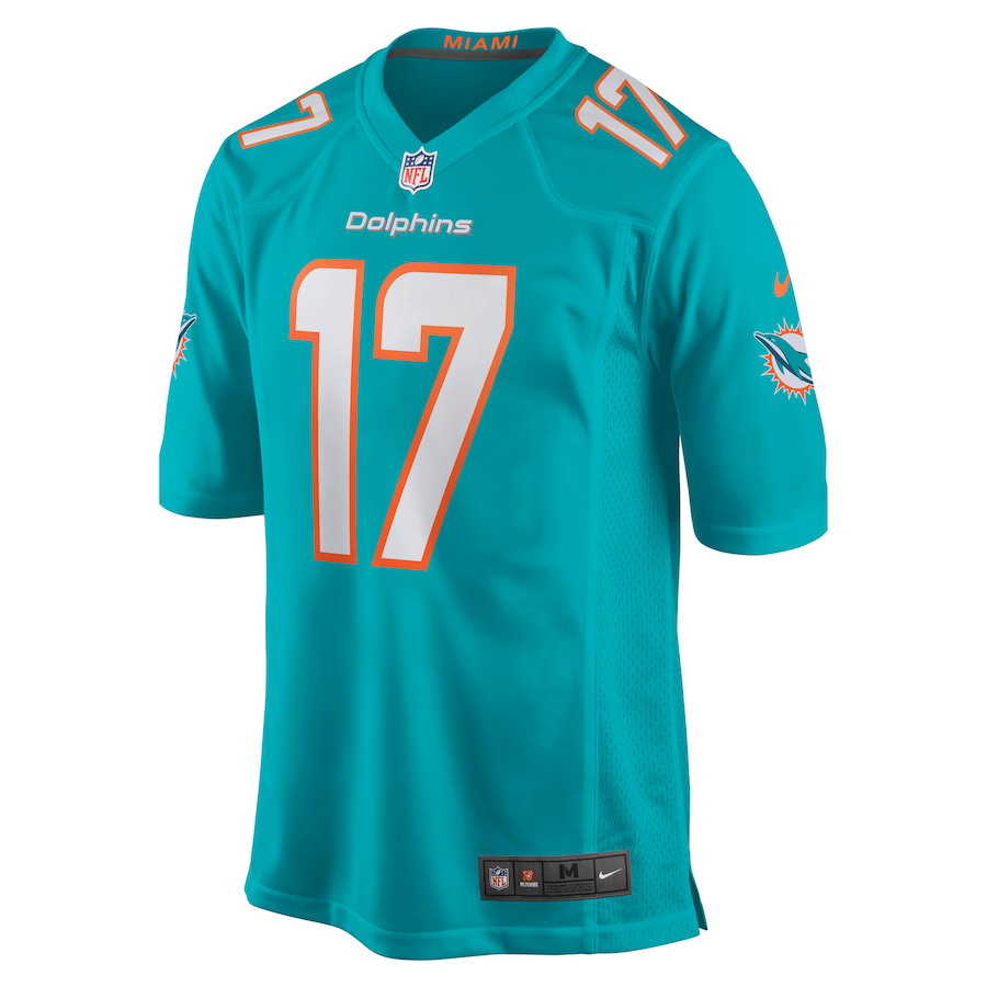 Jaylen Waddle #17 Miami Dolphins - Game Jersey - Aqua
