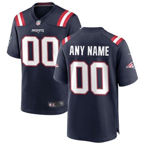 New England Patriots NFL Game Jersey Customizável - Azul