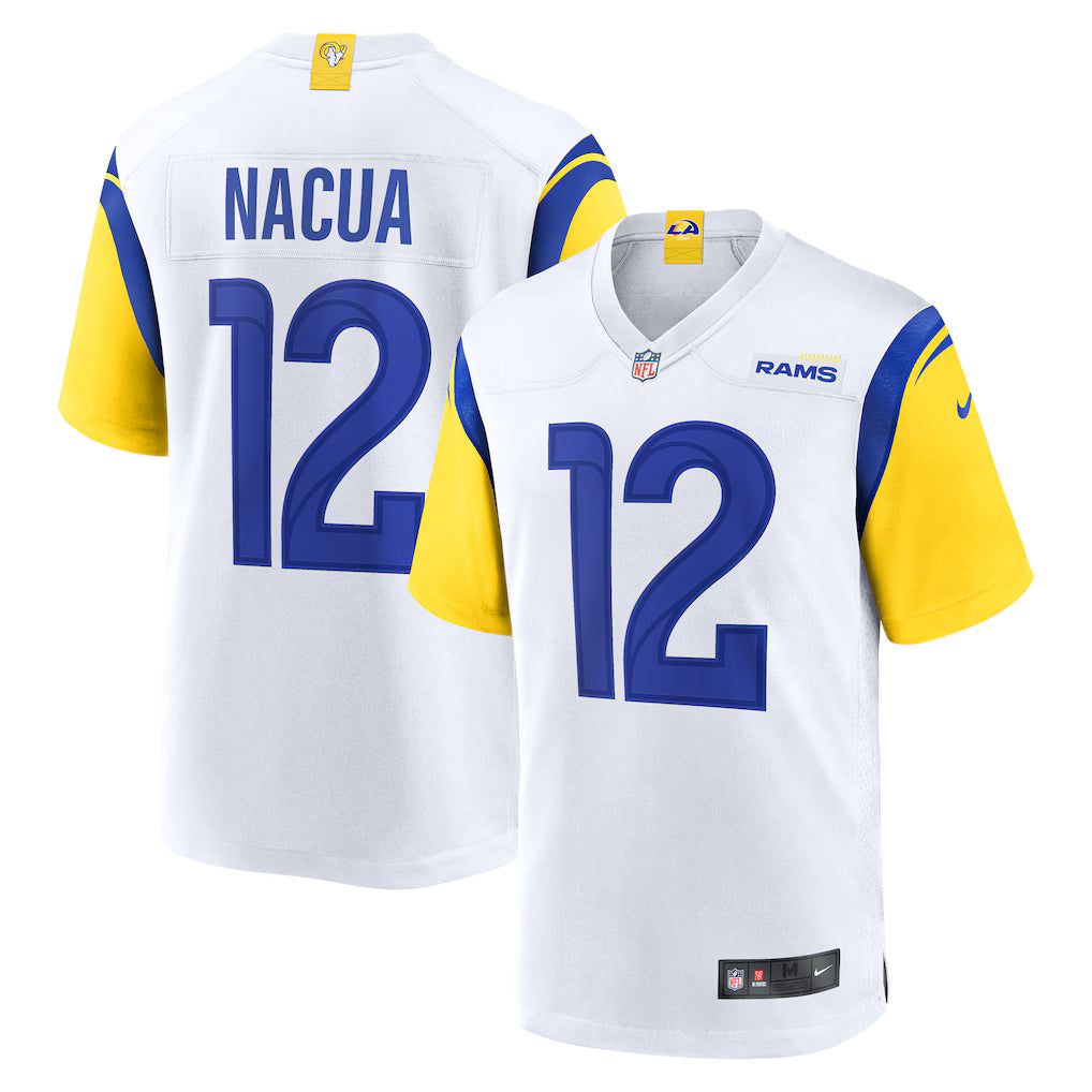 Los Angeles Rams Puka Nacua #12 NFL Game Jersey - Branca