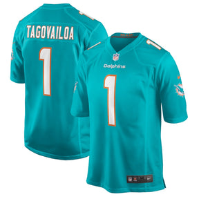 Tua Tagovailoa #1 Miami Dolphins - Game Jersey - Aqua
