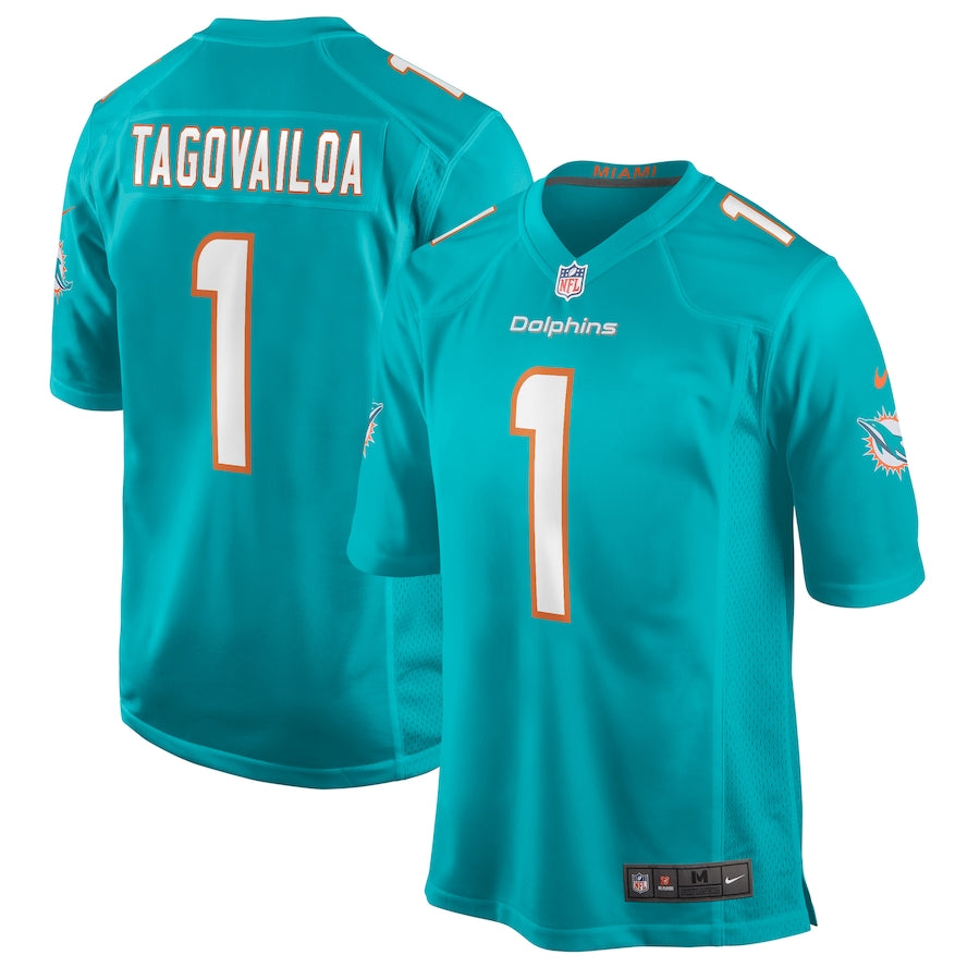 Tua Tagovailoa #1 Miami Dolphins - Game Jersey - Aqua